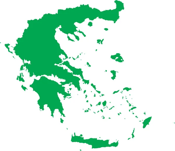 透明背景にギリシャの欧州諸国の緑のCmyk色の詳細なフラットステンシルマップ — ストックベクタ