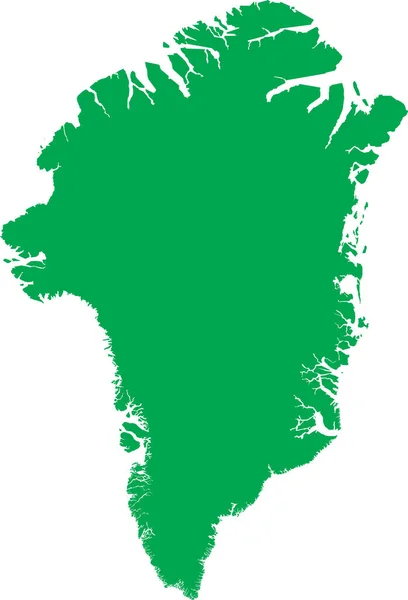 Green Cmyk Rengi Avrupa Ülkesi Greenland Şeffaf Arkaplanda Ayrıntılı Düz — Stok Vektör