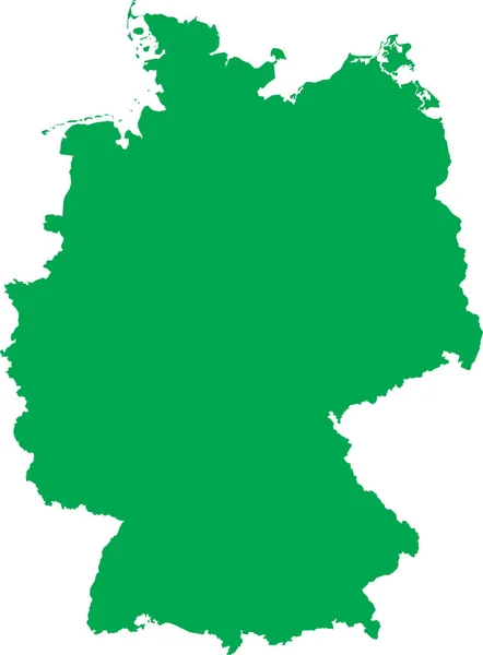Green Cmyk Кольорова Детальна Карта Плоского Трафарету Європейської Країни Germany — стоковий вектор