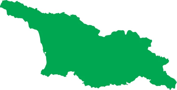 Green Cmyk Farbig Detaillierte Flache Schablonenkarte Des Europäischen Landes Georgien — Stockvektor