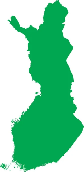 緑のCmyk色透明背景フィンランドの欧州諸国の詳細なフラットステンシルマップ — ストックベクタ