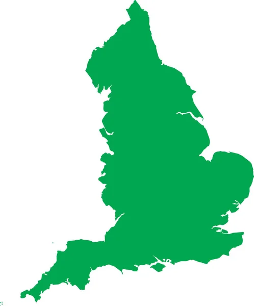 Green Cmyk Cor Detalhada Mapa Estêncil Plano País Europeu Inglaterra — Vetor de Stock