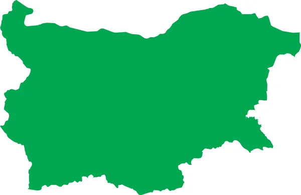 Green Cmyk Кольорова Детальна Карта Плоского Трафарету Європейської Країни Bulgaria — стоковий вектор