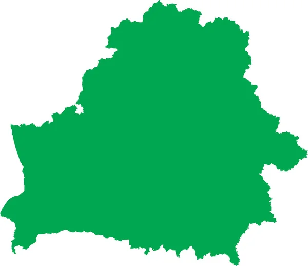 Green Cmyk Cor Detalhada Mapa Estêncil Plano País Europeu Belarus — Vetor de Stock