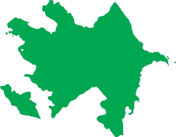 透明背景下的欧洲国家Azerbaijan绿色Cmyk详细平面模板图 — 图库矢量图片