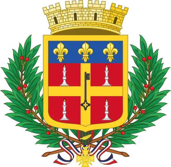 フランス マン市の紋章ベクトルイラスト — ストックベクタ