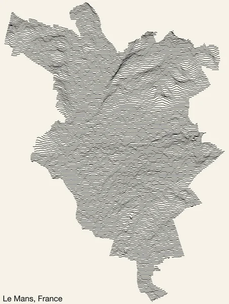 Topografische Reliefkarte Der Stadt Mans Frankreich Mit Durchgehenden Konturlinien Und — Stockvektor