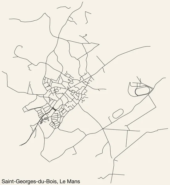 Dettagliata Cartina Stradale Urbana Disegnata Mano Saint Georges Bois Comune — Vettoriale Stock