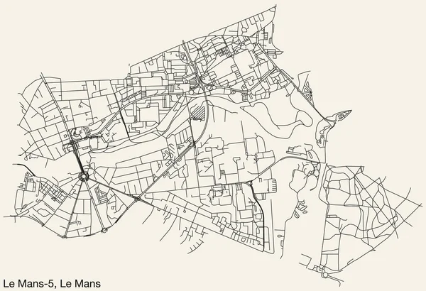 Mapa Detalhado Estradas Rua Urbanas Navegação Desenhadas Mão Mans Canton — Vetor de Stock
