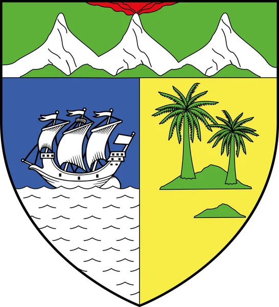 フランス サンデニス市の紋章ベクトルイラスト Runion フランス — ストックベクタ