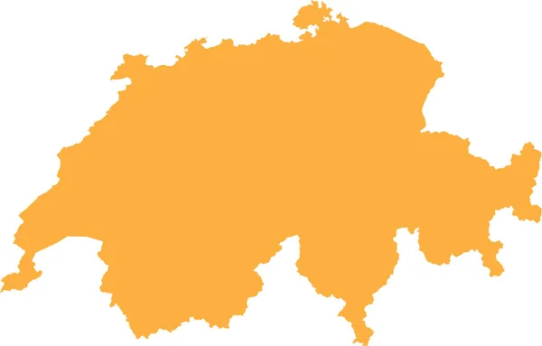 Orange Cmyk Цветная Подробная Плоская Трафаретная Карта Европейской Страны Швейцария — стоковый вектор