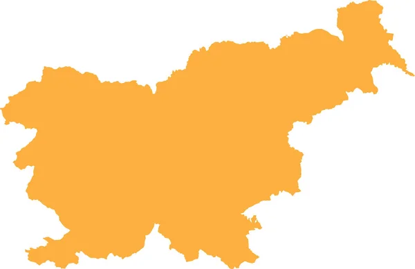 Orange Cmyk Cor Detalhada Mapa Estêncil Plano País Europeu Eslovénia — Vetor de Stock