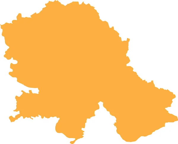 Orange Cmyk Kleur Gedetailleerde Platte Stencilkaart Van Het Europese Land — Stockvector