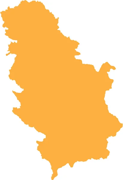 Orange Cmyk Farbig Detaillierte Flache Schablonenkarte Des Europäischen Landes Serbien — Stockvektor