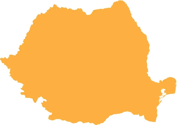 Orange Cmyk Színes Részletes Lapos Stenciltérkép Európai Ország Románia Átlátszó — Stock Vector