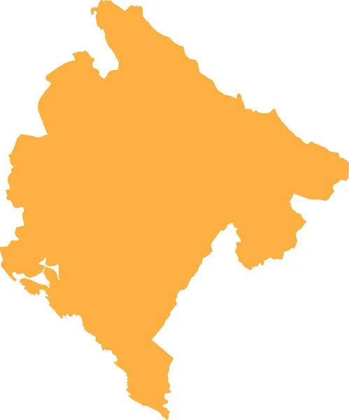 Orange Cmyk Color Detailed Flat Stencil Map European Country Montenegro — Stock Vector