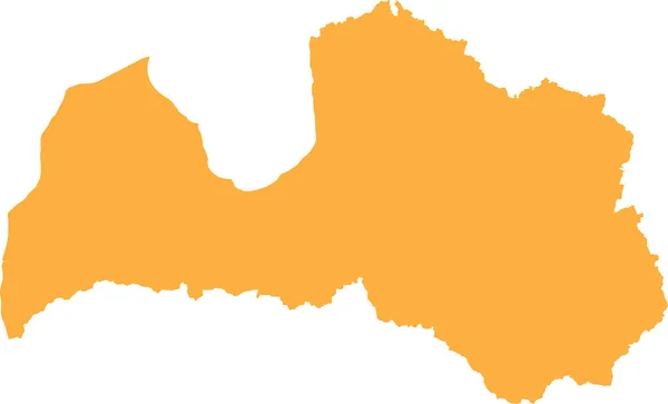 Orange Cmyk Цветная Подробная Плоская Трафаретная Карта Европейской Страны Латвия — стоковый вектор