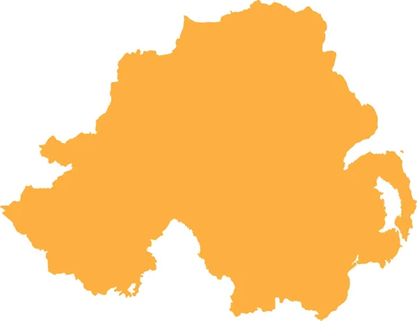 Orange Cmyk Кольорова Детальна Карта Плоского Трафарету Європейської Країни Northern — стоковий вектор