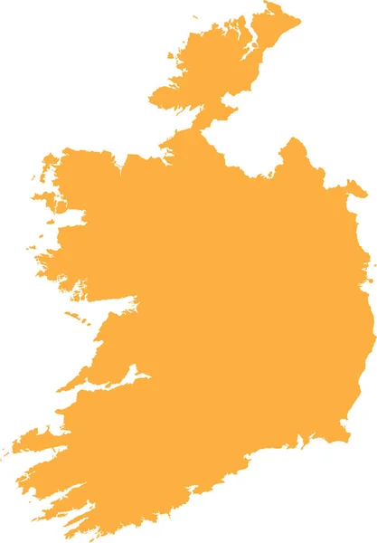 Orange Cmykカラー透明背景にアイルランド共和国の欧州諸国の詳細なフラットステンシルマップ — ストックベクタ