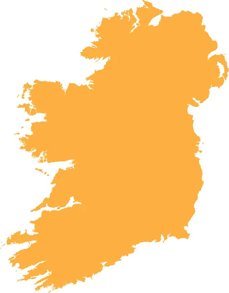 Orange Cmjn Couleur Détaillée Carte Pochoir Plat Pays Européen Irlande — Image vectorielle