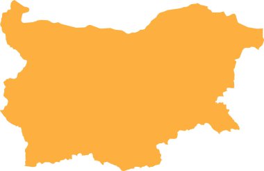 ORANGE CMYK rengi, Avrupa ülkesi BULGARIA 'nın şeffaf arkaplan üzerindeki düz şablon haritası