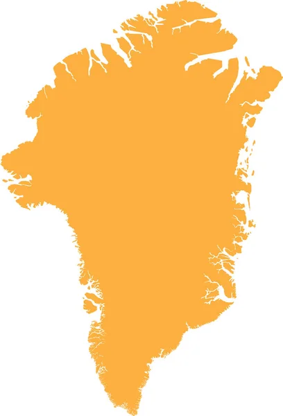 Orange Cmjn Couleur Détaillée Carte Pochoir Plat Pays Européen Greenland — Image vectorielle