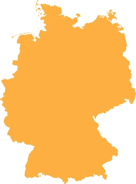 Orange Cmyk Cor Detalhada Mapa Estêncil Plano País Europeu Alemanha — Vetor de Stock