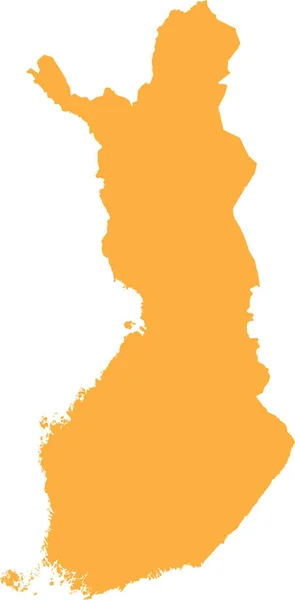 Orange Cmyk Színes Részletes Lapos Stenciltérkép Európai Ország Finnország Átlátszó — Stock Vector