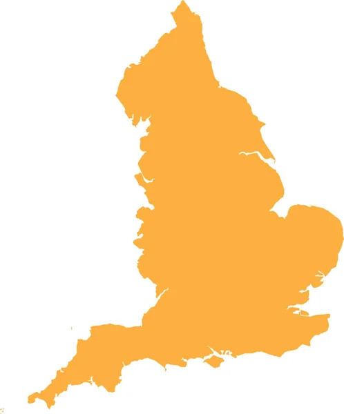 Orange Cmyk在透明背景下绘制的欧洲国家英格兰的详细平面模板图 — 图库矢量图片