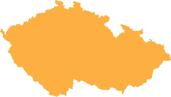 Orange Cmyk Цветная Подробная Плоская Трафаретная Карта Европейской Страны Чешская — стоковый вектор