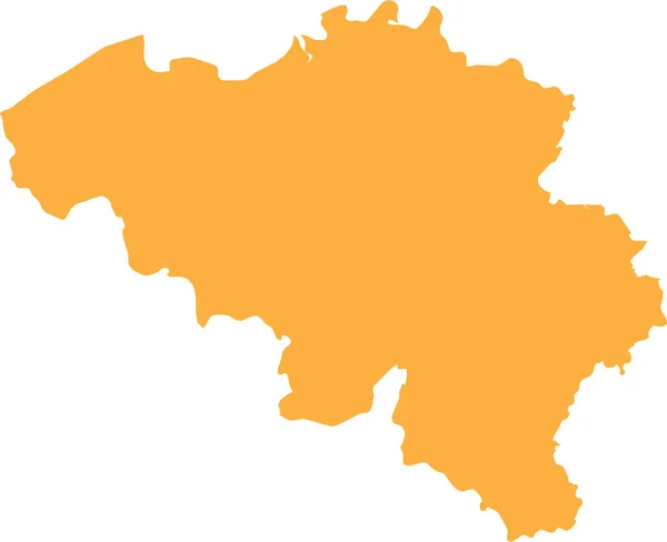 Orange Cmyk Цветная Подробная Плоская Трафаретная Карта Европейской Страны Бельгия — стоковый вектор