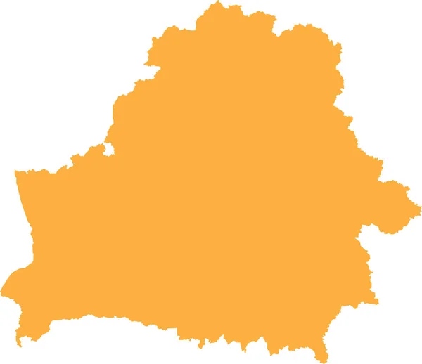 Orange Cmjn Couleur Détaillée Carte Pochoir Plat Pays Européen Belarus — Image vectorielle