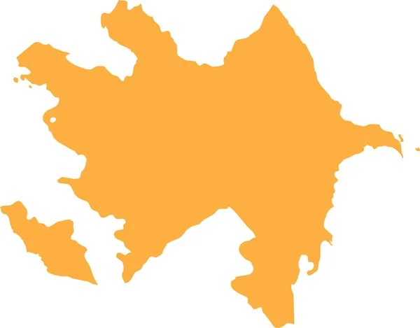 Orange Cmykカラー透明背景にAzerbaijanの欧州諸国の詳細なフラットステンシルマップ — ストックベクタ