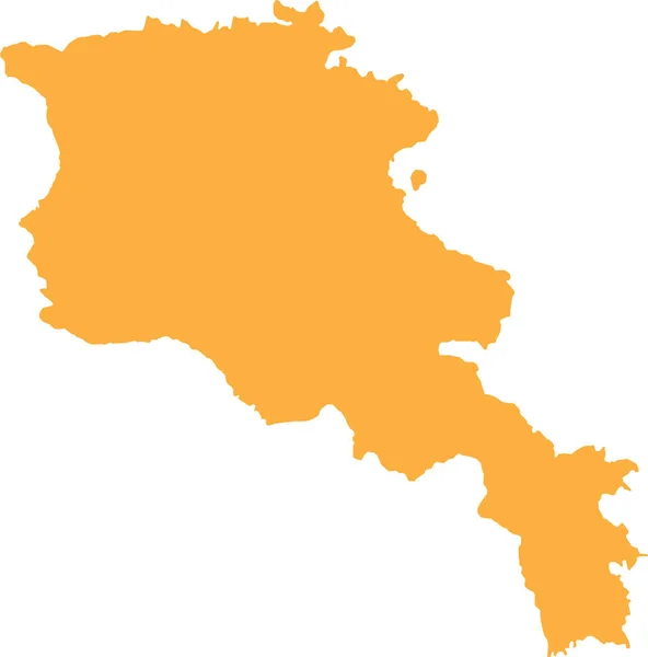 Orange Cmjn Couleur Détaillée Carte Pochoir Plat Pays Européen Armenie — Image vectorielle
