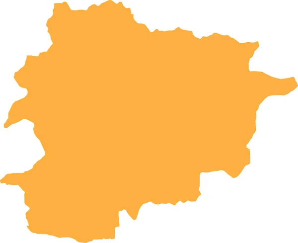 Orange Cmyk Farbig Detaillierte Flache Schablonenkarte Des Europäischen Landes Andorra — Stockvektor