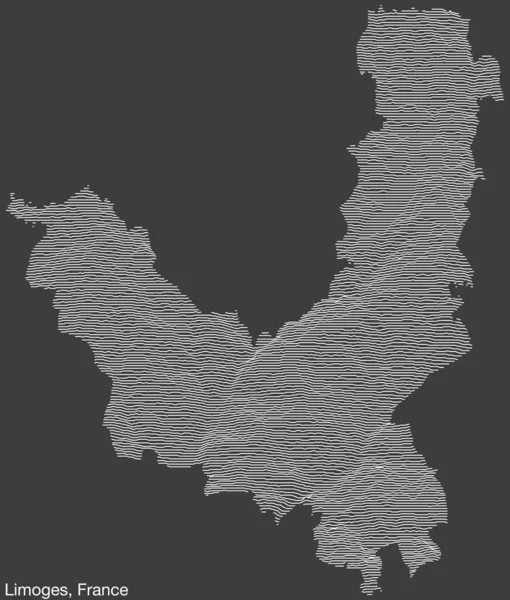 Топографическая Рельефная Карта Города Limoges Франция Твердыми Контурными Линиями Табличкой — стоковый вектор