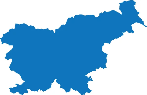 Blue Cmyk Color Detailed Flat Stencil Map European Country Slovenia — Stock Vector