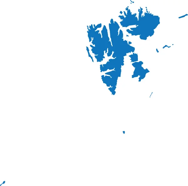 Синий Цвет Cmyk Детальная Плоская Трафаретная Карта Европейской Страны Svalbard — стоковый вектор