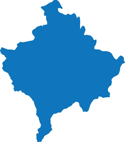 Niebieski Cmyk Kolor Szczegółowy Płaski Szablon Mapę Europejskiego Kraju Kosowo — Wektor stockowy