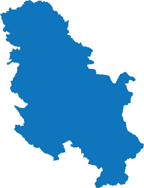 Blue Cmyk カラー詳細なフラットステンシルマップ ヨーロッパの国Serbia Cosovoなし 透明な背景に — ストックベクタ