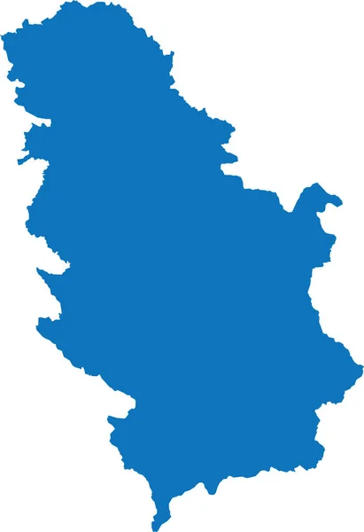 Blue Cmyk Farbig Detaillierte Flache Schablonenkarte Des Europäischen Landes Serbien — Stockvektor