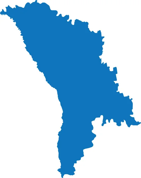 透明背景下的欧洲国家Moldova蓝色Cmyk详细平面模板图 — 图库矢量图片