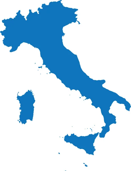 Blue Cmyk Farbig Detaillierte Flache Schablonenkarte Des Europäischen Landes Italien — Stockvektor
