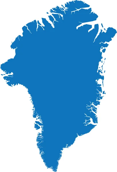 Carte Détaillée Pochoir Plat Couleur Bleue Cmjn Pays Européen Greenland — Image vectorielle