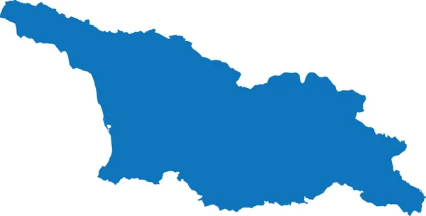 透明背景下的欧洲国家Georgia蓝色Cmyk详细平面模板图 — 图库矢量图片