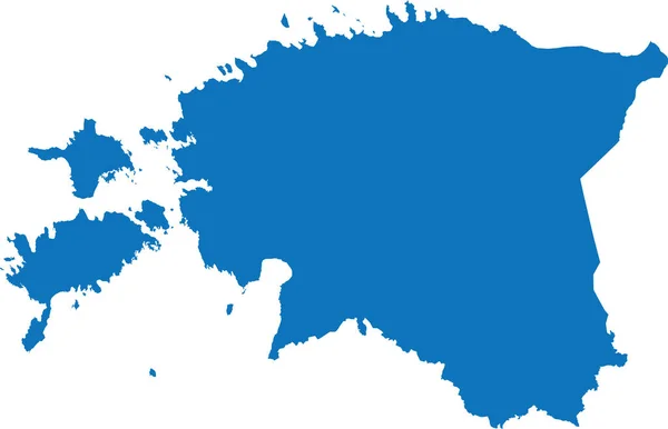 Цвет Синего Cmyk Подробная Плоская Трафаретная Карта Европейской Страны Estonia — стоковый вектор