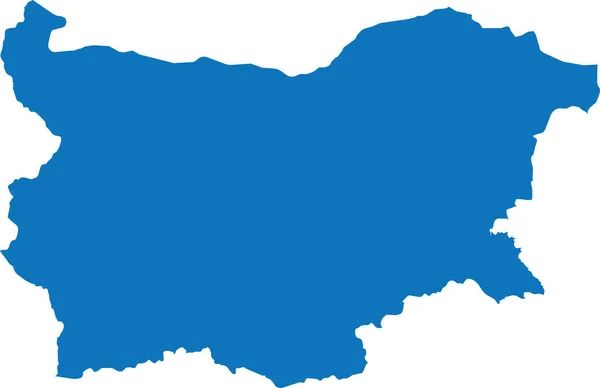 Blue Cmyk Cor Detalhada Mapa Estêncil Plano País Europeu Bulgária —  Vetores de Stock