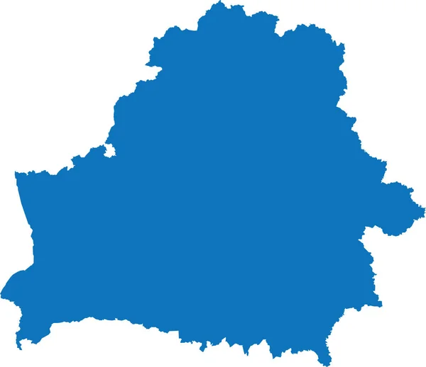 Blue Cmyk Színes Részletes Lapos Stenciltérkép Európai Ország Belarus Átlátszó — Stock Vector