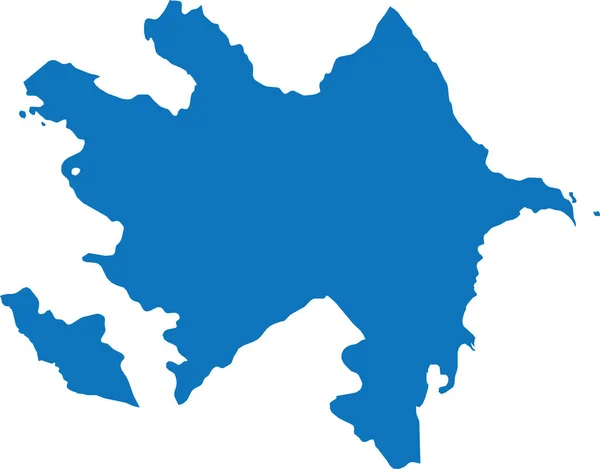 Blue Cmyk Color Detailed Flat Stencil Map European Country Azerbaijan — Stock Vector