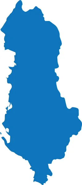 Niebieski Cmyk Kolor Szczegółowy Płaski Szablon Mapy Europejskiego Kraju Albania — Wektor stockowy